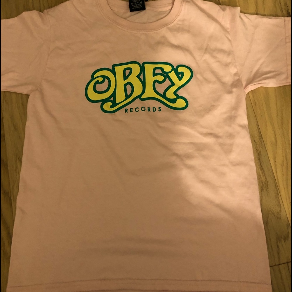Pink obey shirt